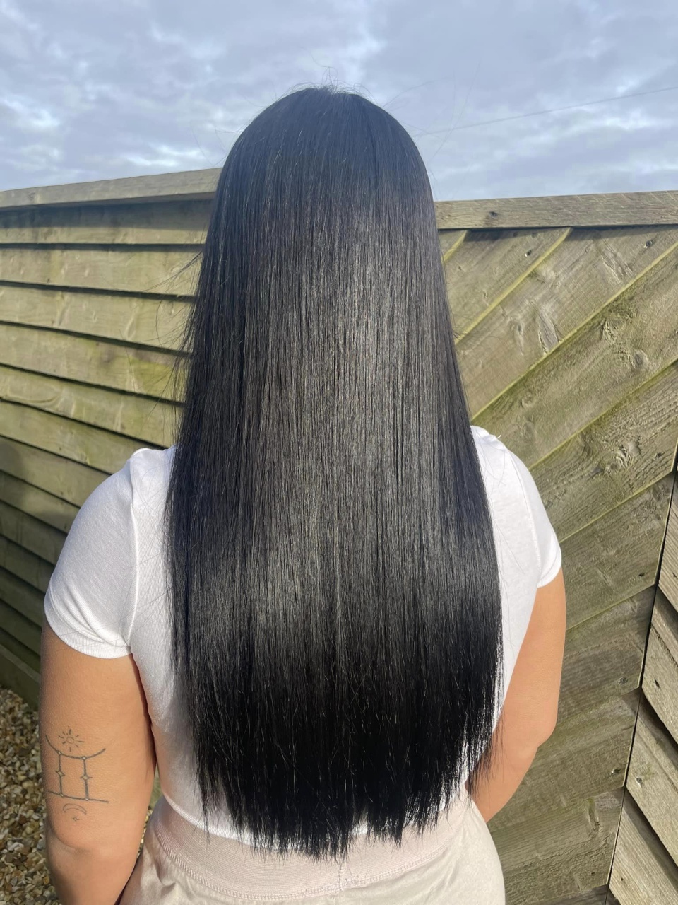 Black dyed straight hair